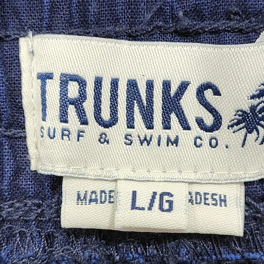 Trunks Surf & Swim Co Shorts Mens 36 Blue Linen Cotton Cargo 10 Inseam Casual